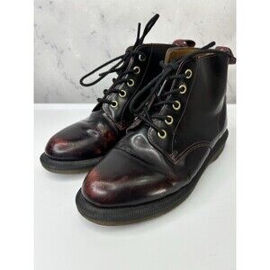 Dr Martens Emmeline Boots Womens Sz 6 Burgundy Leather Combat Grunge Punk retro